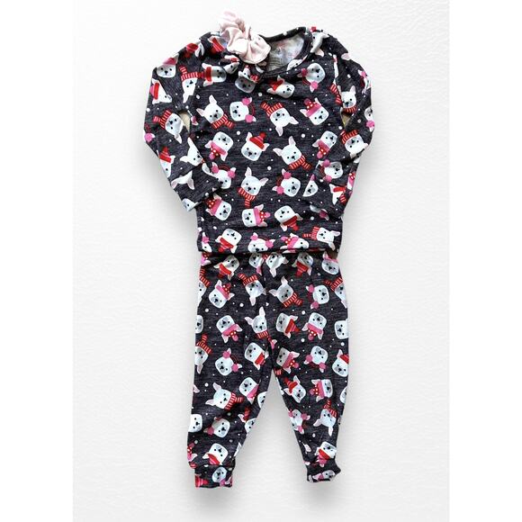 NWT Winter Puppies PJ & Scrunchie Set, Size 2T - Picture 2 of 6